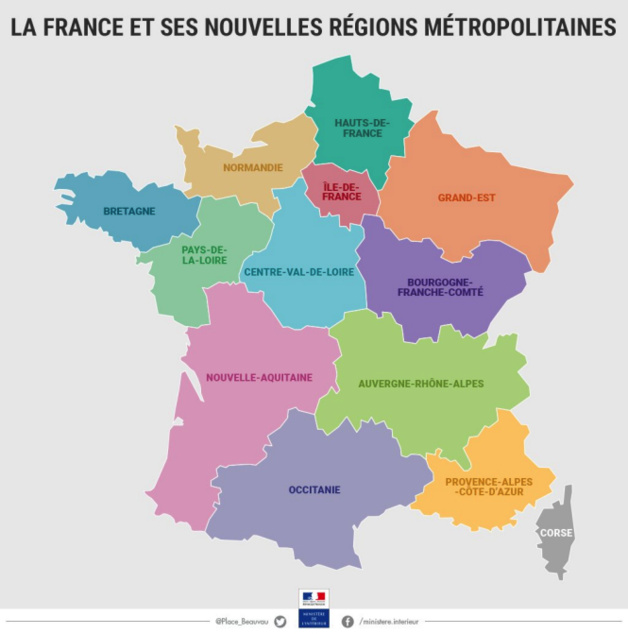 Les noms des nouvelles régions sont actés