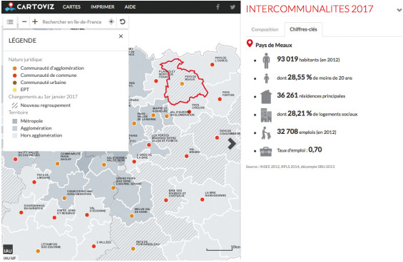 Les nouvelles communautés cartographiées par l'IAU ÎdF