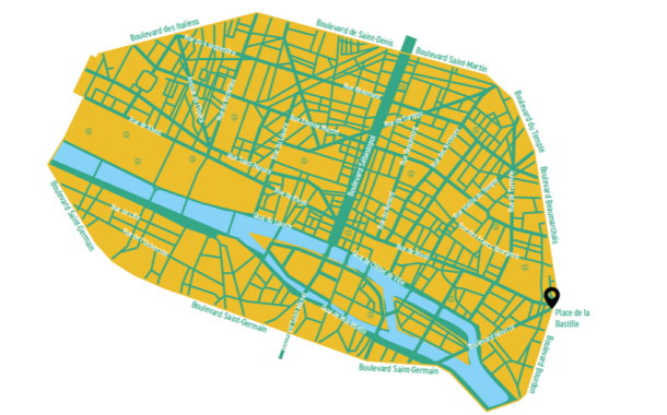 Une "ZTL" Zone à Trafic Limité dans le centre de Paris