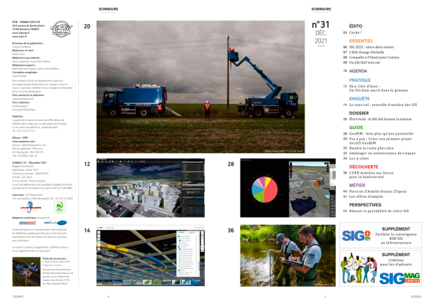 SIG et Electricité, SIG sous-terrain, ArcGIS GeoBIM, OFB... Découvrez le sommaire du nouveau SIGMAG, SIGMAG Campus et SIG+