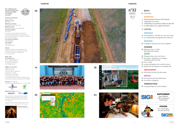 Réseaux d'eau et SIG, Imagerie, arcOpole, Images orientées, Grand Belfort... Découvrez le sommaire du nouveau SIGMAG, SIGMAG Junior et SIG+