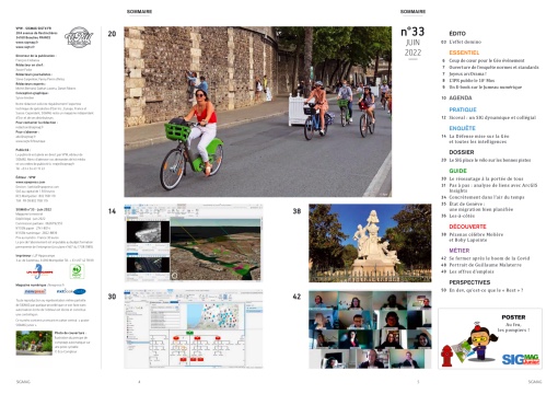 SIG et vélo, Défense et géointelligence, analyse de liens dans ArcGIS Insights, Sicoval, formation à distance... Découvrez le sommaire du SIGMAG 33 et SIGMAG Junior