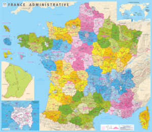 L'IGN édite la nouvelle carte de la France administrative et calcule les centres géographiques de chaque département