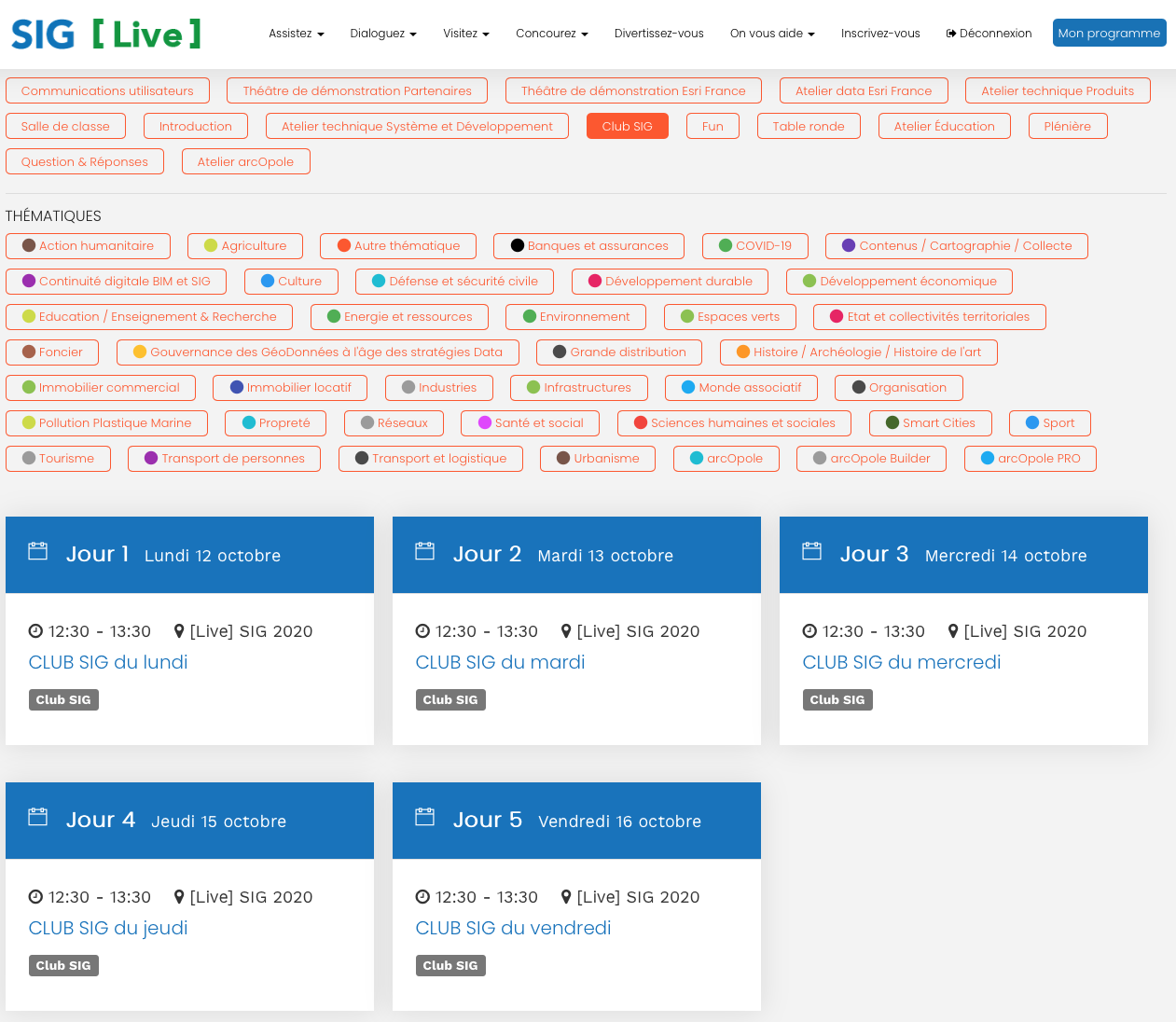 CLUB SIG, votre rendez-vous quotidien durant [LIVE] SIG2020