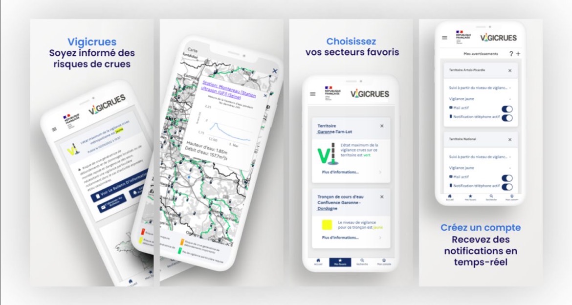 Une appli Vigicrues pour recevoir des alertes personnalisées sur son mobile
