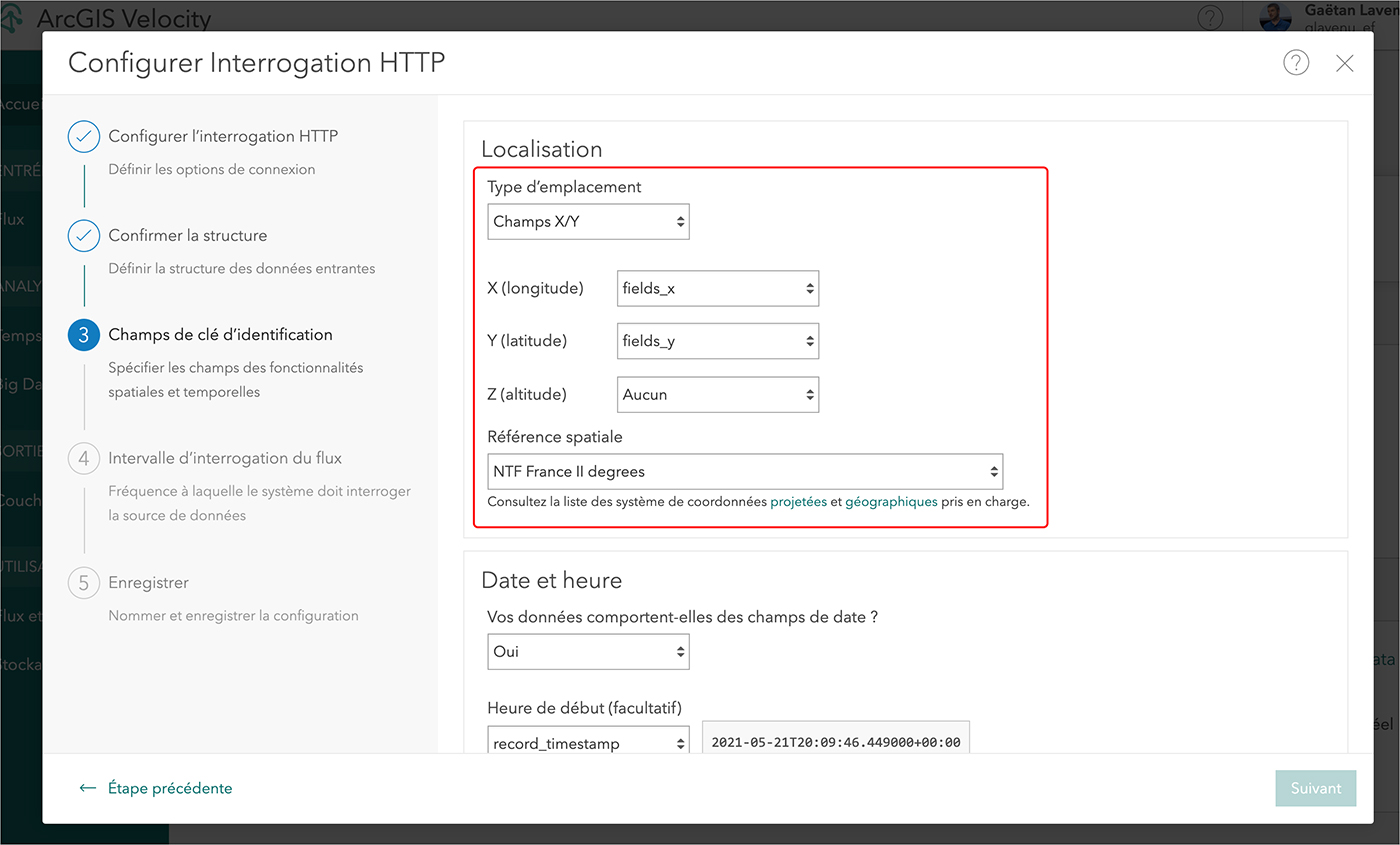 Configurer un flux de données temps-réel avec ArcGIS Velocity