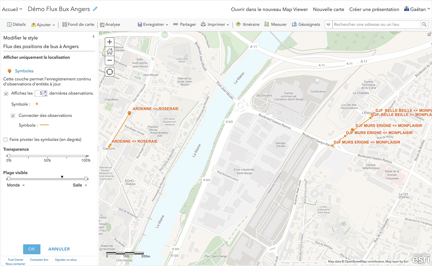 Configurer un flux de données temps-réel avec ArcGIS Velocity