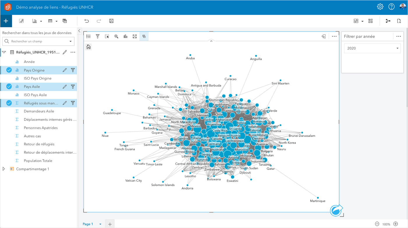 Analyse de liens avec ArcGIS Insights