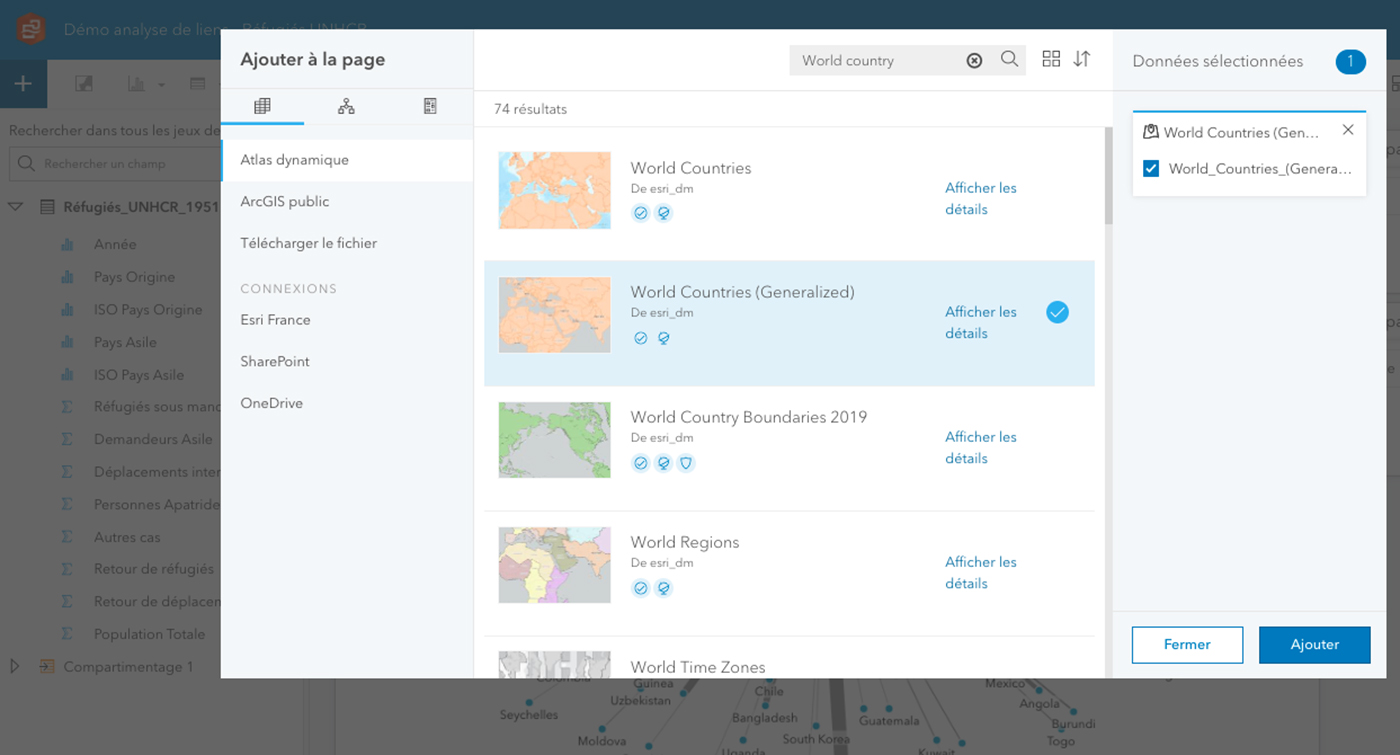 Analyse de liens avec ArcGIS Insights