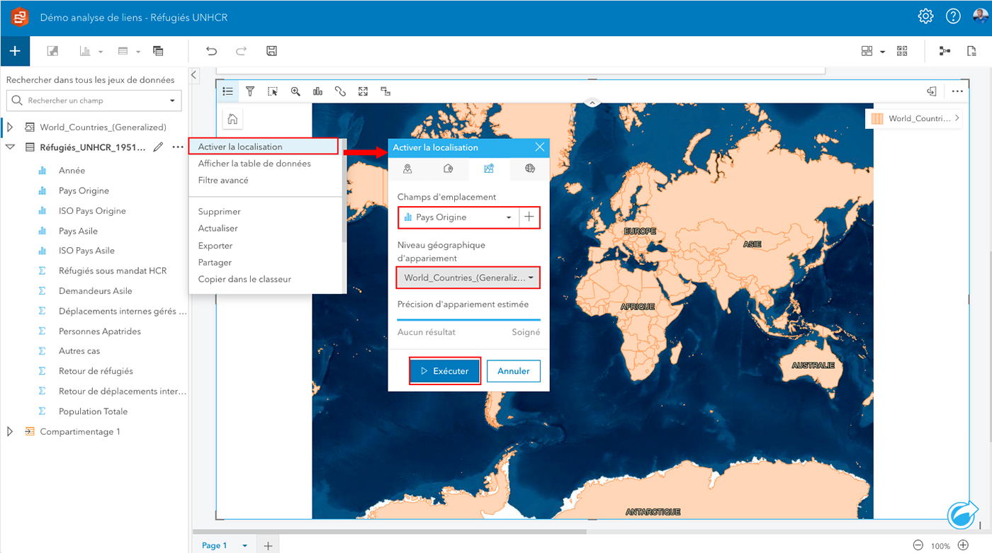 Analyse de liens avec ArcGIS Insights