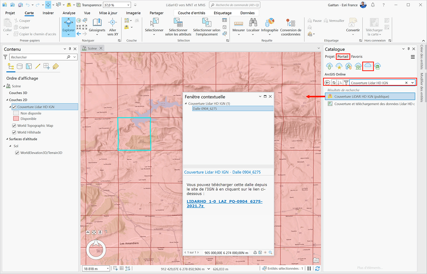 Créer un MNT et un MNS à partir de données LiDAR HD