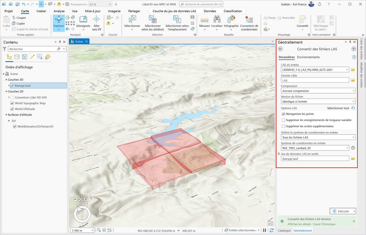 Créer un MNT et un MNS à partir de données LiDAR HD