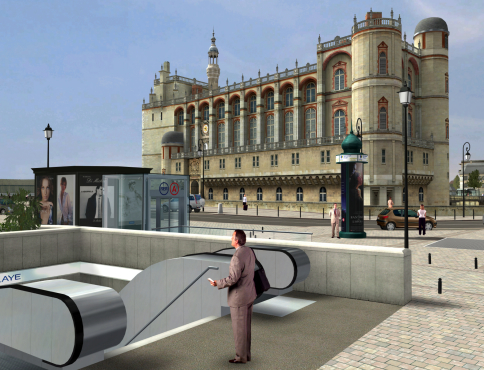 La maquette 3D a servi à apprécier le projet de gare multimodale dans la perspective du château de Saint-Germain en Laye