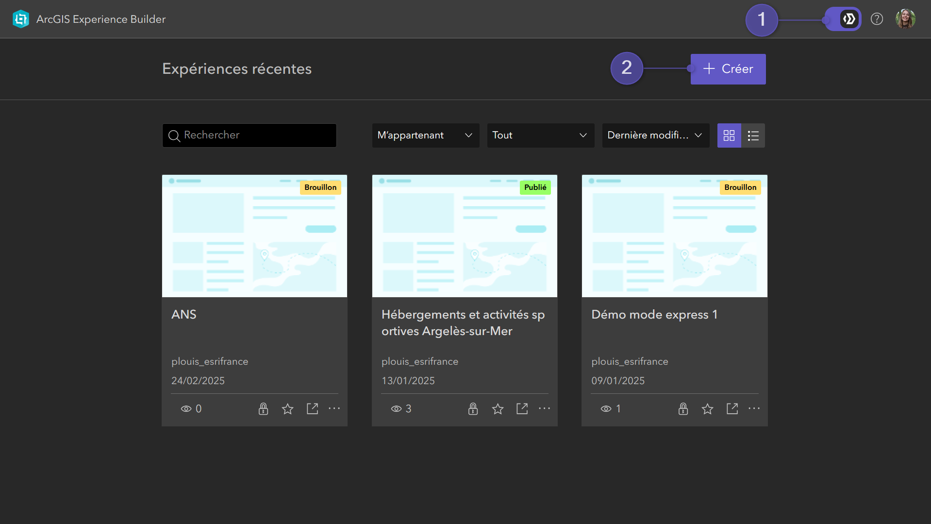 Prendre en main le mode express d'ArcGIS Experience Builder